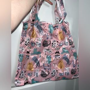 Polyester Large Foldable Portable Shopping Bag / Large Capacity Tote Bag Cats